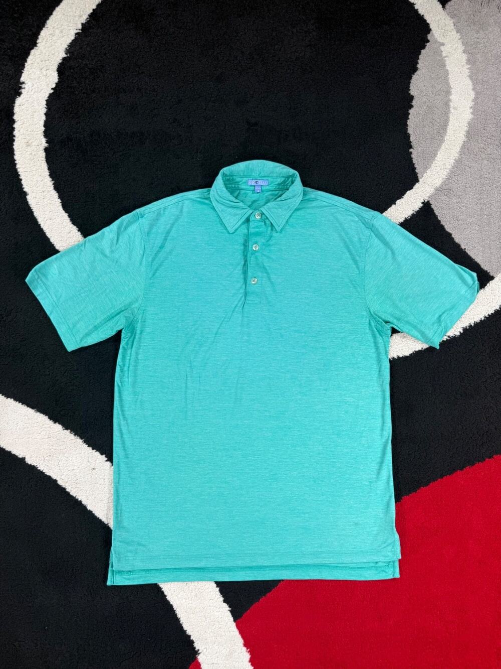 Genteal Polo Shirt Mens Medium Teal Golf Performance Stretch Preppy